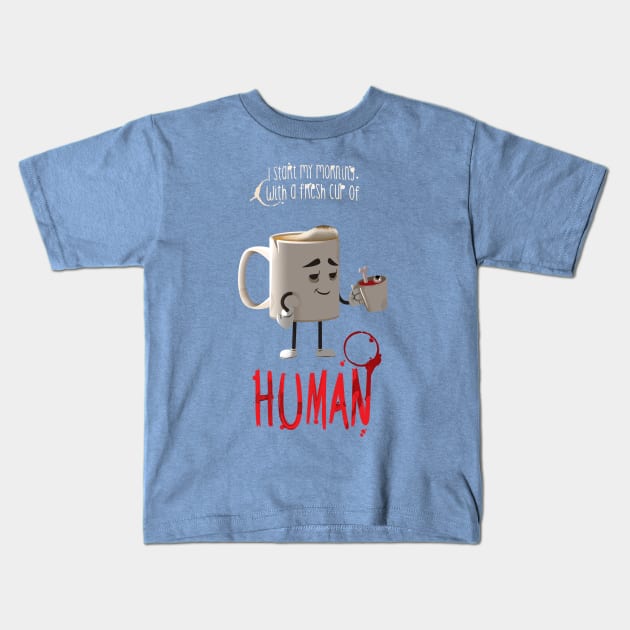 Human Coffee Kids T-Shirt by Niall Byrne